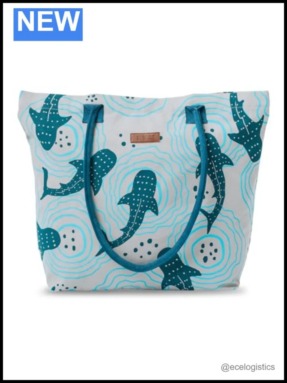 Organic Cotton Canvas Beach Tote with Pockets